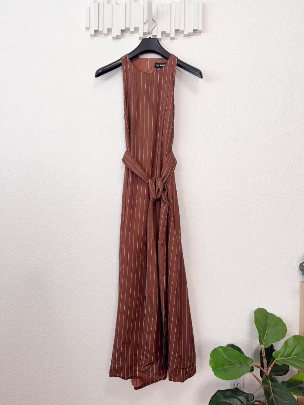 En Saison Adelaide Maxi Dress Brown Ivory Small $176 - Picture 2 of 7